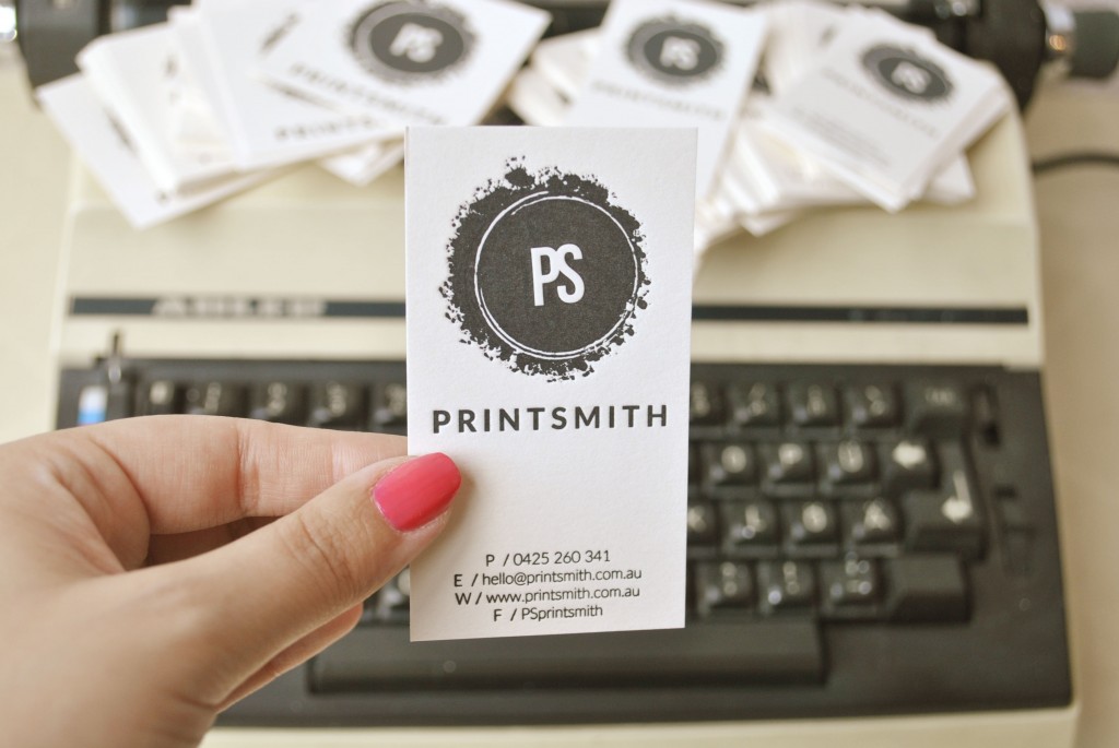 Custom letterpress business cards for Printsmith