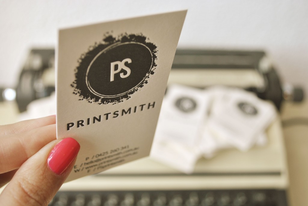 Custom letterpress business cards for Printsmith