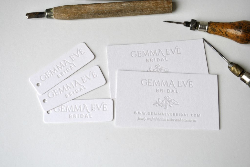 letterpress business cards and tags